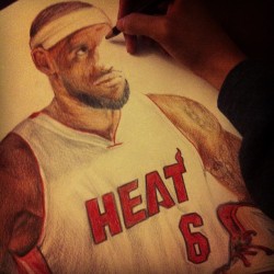 stephanieisidro:  Finishing a collage portrait tonight #lebron 