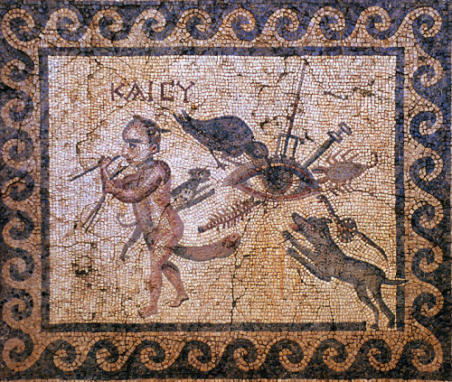 the-oceanid:Roman mosaic from Antiochia from the House of the Evil Eye.