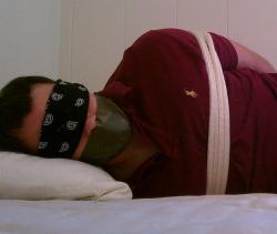 pologuy25:  Me,tied up in bed. I was tied up so long I just passed out. 