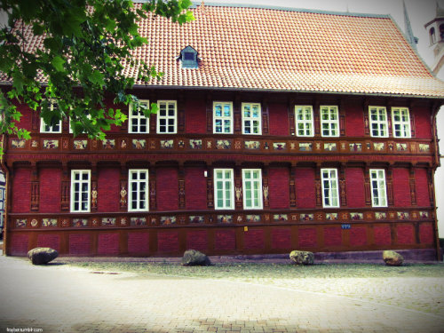 froybot:The old Latin School in Alfeld, DE (ca 1610), covered in more than 100 carvings depicting hu