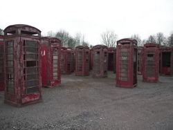 anglepoiselamp:  donttakemebacktotherange:  Spooky…  What if you went to this place at night and somewhere amongst the sea of red boxes a telephone started to ring? 