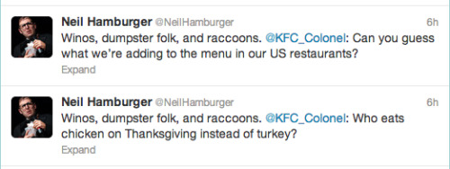 bleecake:Neil Hamburger’s twitter assault on corporate accounts is always golden, but this made me s