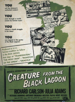 cryptofwrestling:  Creature From (1954) Distributor’s Ad sheet 