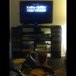 How I spend my nights- cooking, tea and comedy.