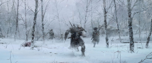 saveroomminibar:  Assassins Creed III. Concept Art by William Wu.  Professional concept artist William Wu has released concept art he created for Ubisoft’s Assassin’s Creed III. William specializes in visual development, environment, prop and character