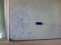 lilltspears:  two days ago I went into the music room to chill at recess and one of guys in my friend’s music class had drawn nigel thornberry, so i was like, ‘let’s do this’ and i added to it aND THEN I WENT IN TODAY AND THE BOARD LOOKED LIKE