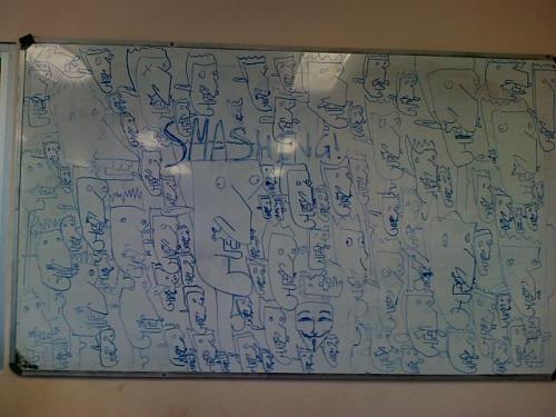 lilltspears:  two days ago I went into the music room to chill at recess and one of guys in my friend’s music class had drawn nigel thornberry, so i was like, ‘let’s do this’ and i added to it aND THEN I WENT IN TODAY AND THE BOARD LOOKED LIKE