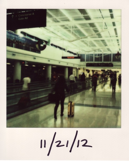 impossibleyear:  Midway Polaroid SLR 680SE / Impossible PX-680 Color Protection Flying to NY on one of the worst travel days of the hear. My flight was delayed seven times from 7:40pm to 10pm.