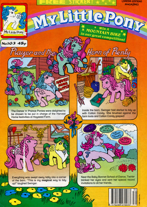 heckyeahponyscans:Player and the Horn of Plenty Source: My Little Pony comic #163 (G1) Comments: I w