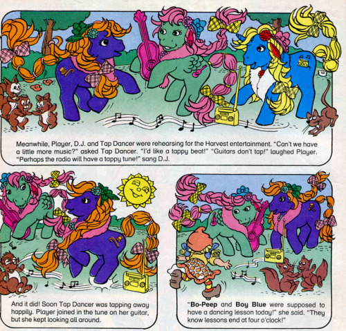 heckyeahponyscans:Player and the Horn of Plenty Source: My Little Pony comic #163 (G1) Comments: I w