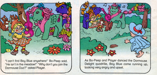 heckyeahponyscans:Player and the Horn of Plenty Source: My Little Pony comic #163 (G1) Comments: I w