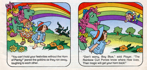 heckyeahponyscans:Player and the Horn of Plenty Source: My Little Pony comic #163 (G1) Comments: I w