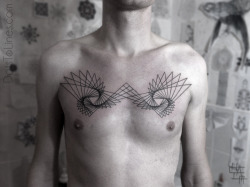 inkthinkin:  Geometric and Symmetric tattoos are  COOL! But.. why? For exemple: Thomas Hooper is a tattoo artist, illustrator and designer who lives in New York city. Although he is not currently taking new clients for tattoos, Hooper’s renown as an