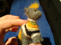 emeraldalpaca:  Needlefelted umber I am aware of the fact that i failed.  But i still want brae to see it and judge it… I don’t see that happening tho, with 40 followers  oh god it&rsquo;s adorable and so fuzzy