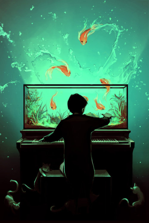 cthulhu-with-a-fez:  ladyskorpia:    Art by Cyril Rolando  I feel like this really expresses each instrument.  oh my god, this is beautiful….   
