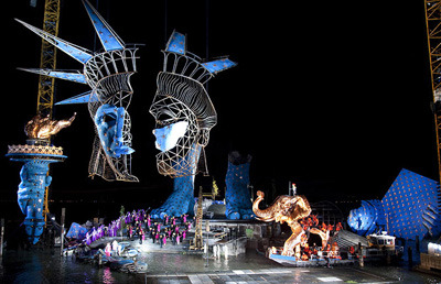 fuckyeahbooks:    Aida on the floating ‘book’ stage on Lake Constance in Bregenz, Austria. This festival has become renowned for its unconventional staging of shows. Verdi’ s opera “A Masked Ball” in 1999 featured a giant book being read by