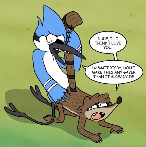 Regular show mordecai x rigby human