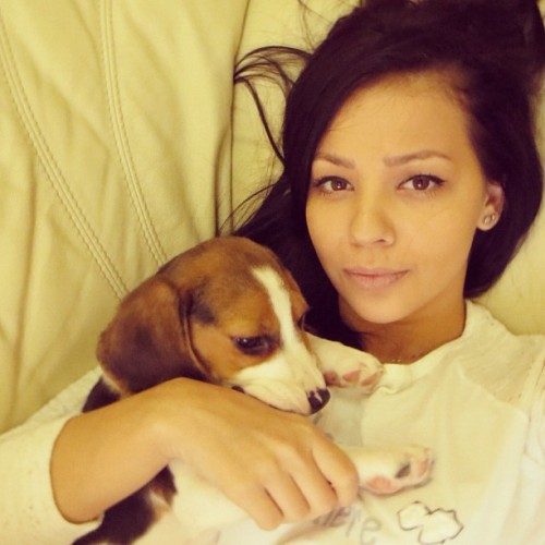 preciousem:Chillin with my homeboy! #love #girl #puppy #beagle #hair #cute #me #statigram #webstagra