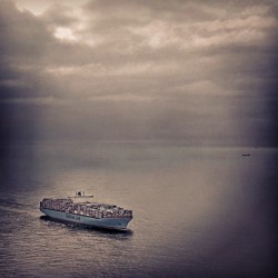 maerskline:  Edith Maersk doing what she does best. Photo taken after departure from Hong Kong.