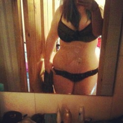 brighteyezombie:  Uhmmm hi :) #curvy #sexy #girl #lingerie #hips #boobs #longhair 