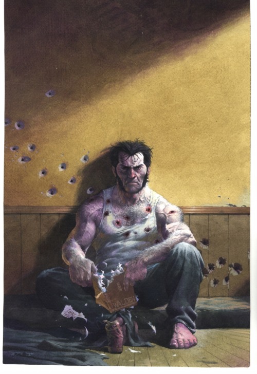 marquis-hotdogg:   Wolverine by Esad Ribic  I was reading that, bub! 