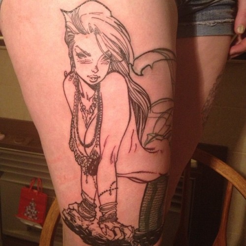 #jscottcampbell #paulabstruse #littlemermaid #ariel #tattoo #outline