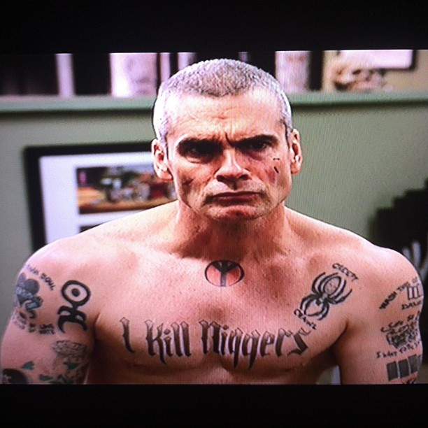 TylerDeanWriter, Henry Rollins chest tattoo on sons of anarchy is...