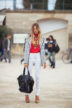 pretaportre:  Caroline Blomst photographs Erika on the streets of Paris for Stockholm Streetstyle.