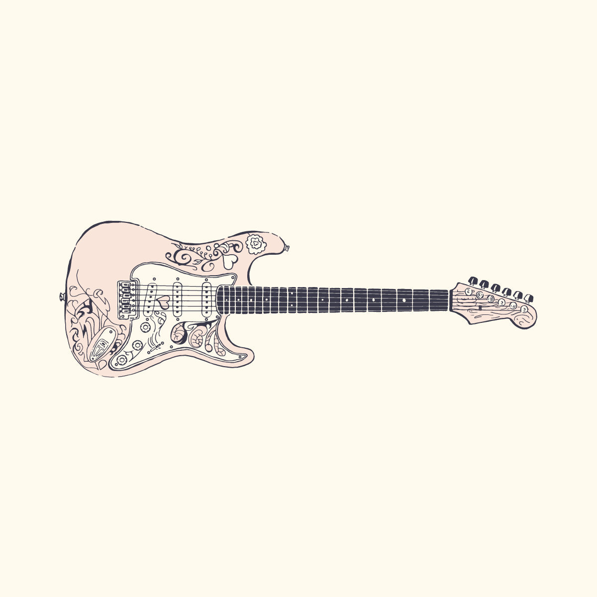 the-conjuring:  Jimi Hendrix guitar letterpress print. Limited edition of 50. Check