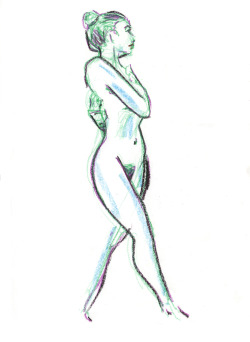 dixsteele:  Crayon Brooke 11-21-12-2 15 Minute Life Drawing With RoseArt Crayonshttp://www.eroticpowerline.blogspot.com 