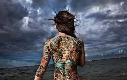 satans-tattoos:  Chantel Arvay by Tim Tadder.