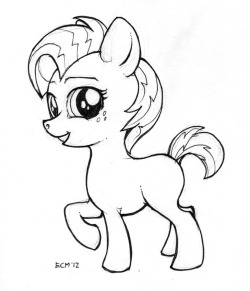 A stupid doodle i did in like 8 minutes&hellip; filly proportion practice i guess. It&rsquo;s weird stuff, man&hellip; I can&rsquo;t do them as stumpy as they are in the show. 