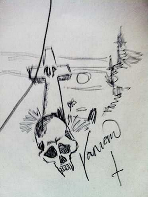 singalongascabies:Dave Vanian’s signature 1979
