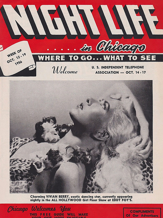 Vivian Berry is featured on the cover of ‘NIGHT LIFE in Chicago’; a free entertainment