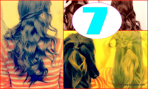 Hair Tutorial: Collection of 7 easy, everyday hairstyles for long hair and for medium hair in half-u