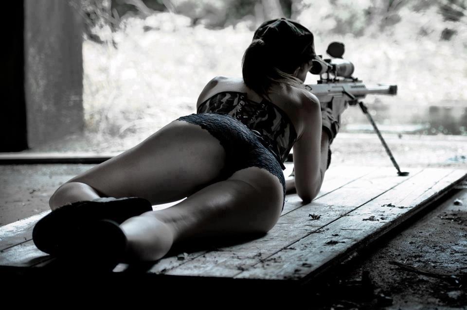 nakkedgirrlproblemss:  It would be bad ass to do a shoot with guns and lingerie:)