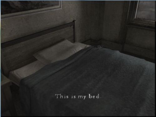 howcanyoujustsitthereandeatpizza:  elevatorghost:  I’ve been playing Silent Hill 4 and every time Henry looks at his bed he says this I imagine in a very proud voice  WE ALWAYS IMAGINED THE SAME THING 