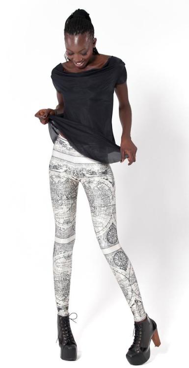 Map leggings, part two. 1-3: DimePiece Designs. 4-6: Black Milk.