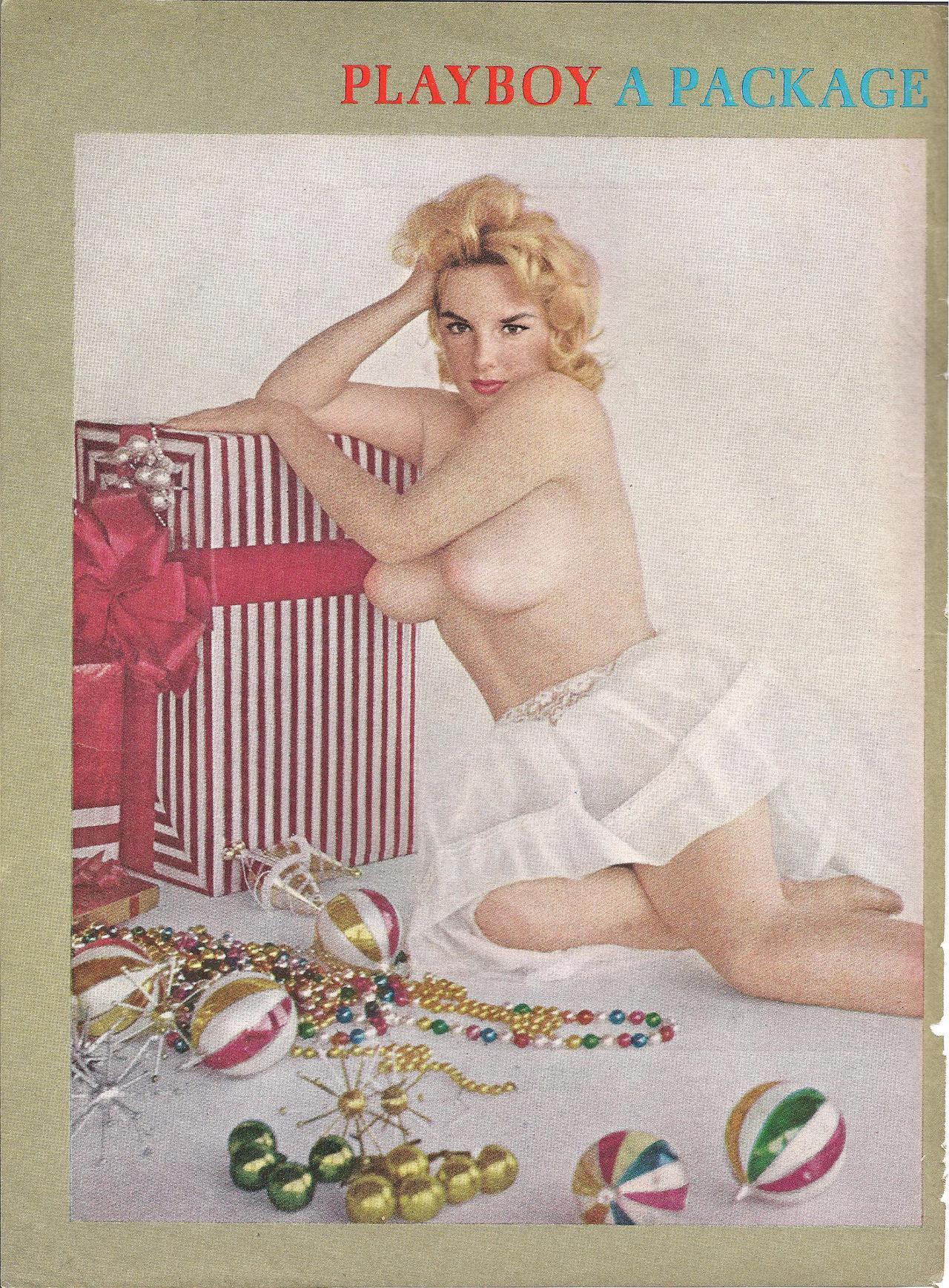 vintagebounty:  Playboy Christmas Pin-Up 1963 Vintage Ad “Playboy: A Package”