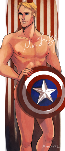 ironfries:Cropped part of a commission where the commissioner asked for Mr. July! Yes, it might inde