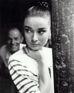  Audrey Hepburn on the set of War and Peace at