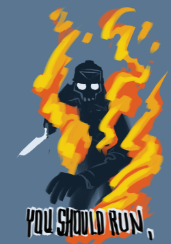 zarkov-karnac:seventuss:atamajakki:Someone’s request from a drawthread on /tg/.&ldquo;A Krieg Grenadier on fire, saying You Should Be Running.&rdquo;zarkov-karnac didn’t you have a story idea behind this?I did! Many many many moons ago when this image