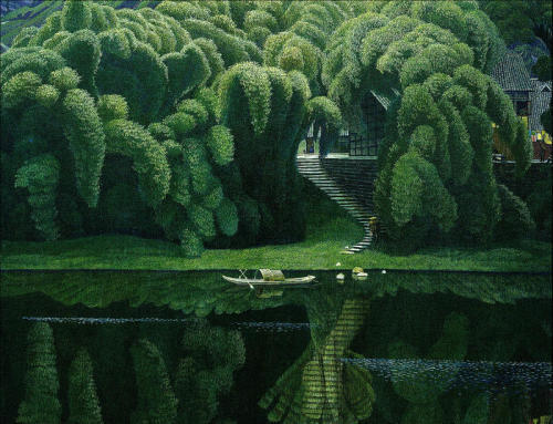 estimfalos: 中国·川西田园风光“油画 - Hongde Jiang