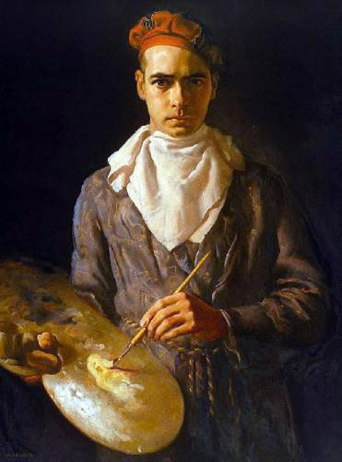 blastedheath:  erretratu Normand Baker (Australian, 1908-1955), Self-portrait, 1937. Oil on canvas, 124.4. x 99 cm. 