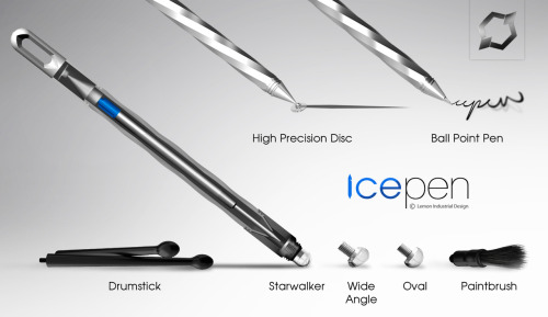 h-a-r-m-o-n-y-b-l-a-s-t:  Icepen, the first writing instrument to combine a variety of unique stylus tips’ features into a single accessory that replaces your business pen, stylus, precision stylus, paintbrush stylus, or even drumstick stylus. Click