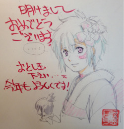 heroine76:  Shion-kun in a traditional kimono kosode (usually wore by japanese girl on New Year) And no it’s not a fanart.. officially made by Ishino Satoshi, the Character Designer of NO.6 for a New Year Card  ネズミ君コノコノ~ X//D ♥   