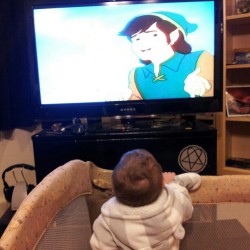 Watching legend of Zelda cartoons with my little cyd