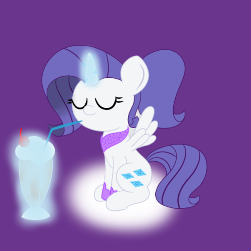 askfillyrarity:  Everyone knows that the Summon Chocolate Milkshake Spell is unique to alicorns.   Priorities are a must! Clearly, little Rarity here has them in order. ;3