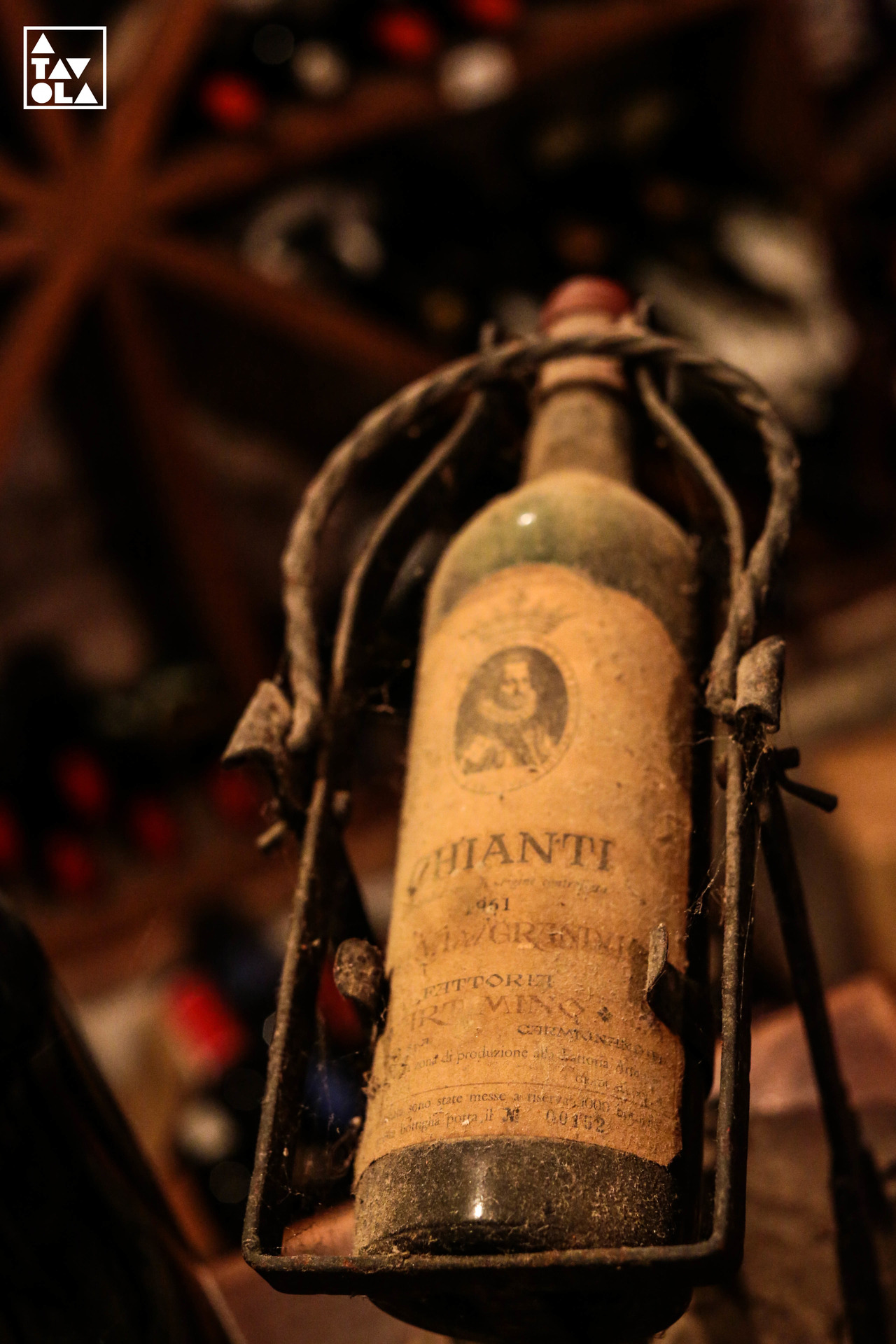 atavolapizza:  1951 Chianti in the wine cellar at Da Delfina.  Artimino, Italy.