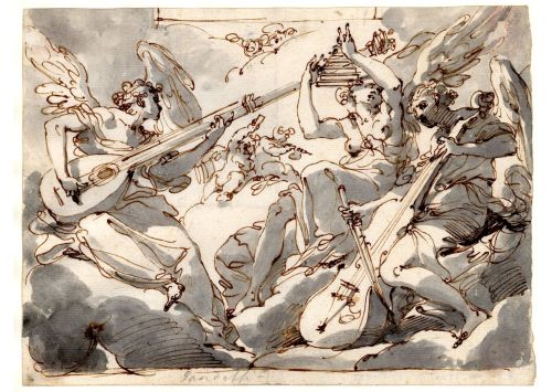 Angelic MusicUbaldo Gandolfi (Italian; Male; 1728–1781)ca. 1743–81Pen and brown ink, with grey wash 